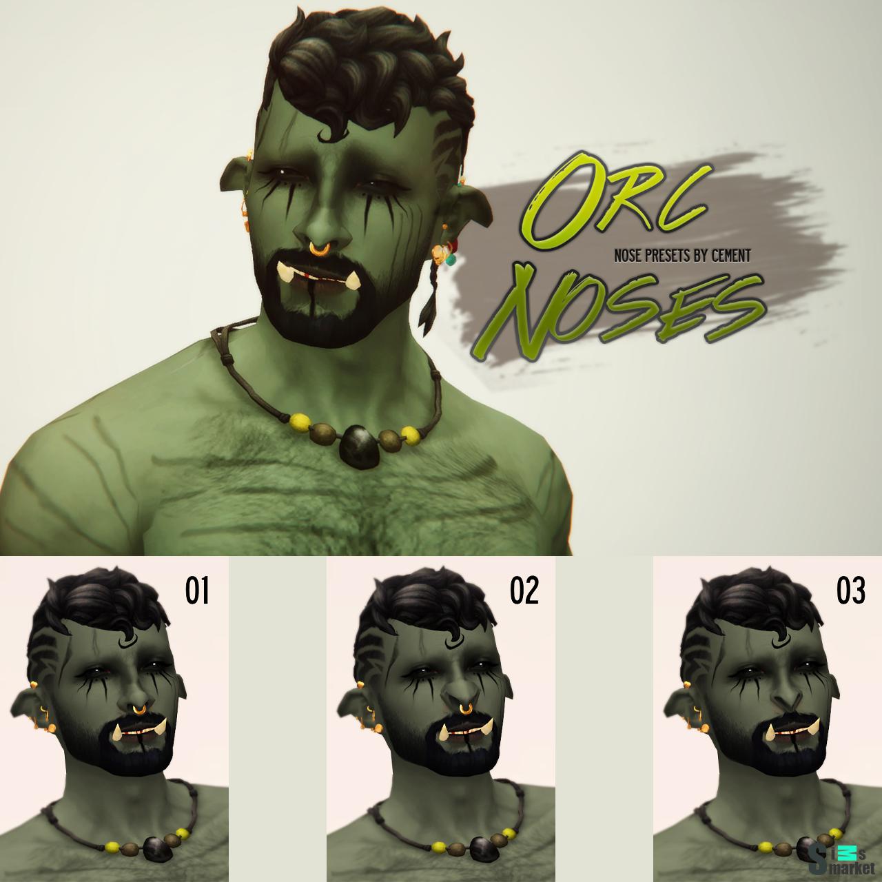 Пресет носов &ldquo;Orc Noses&rdquo; для Симс 4. Скачать мод
