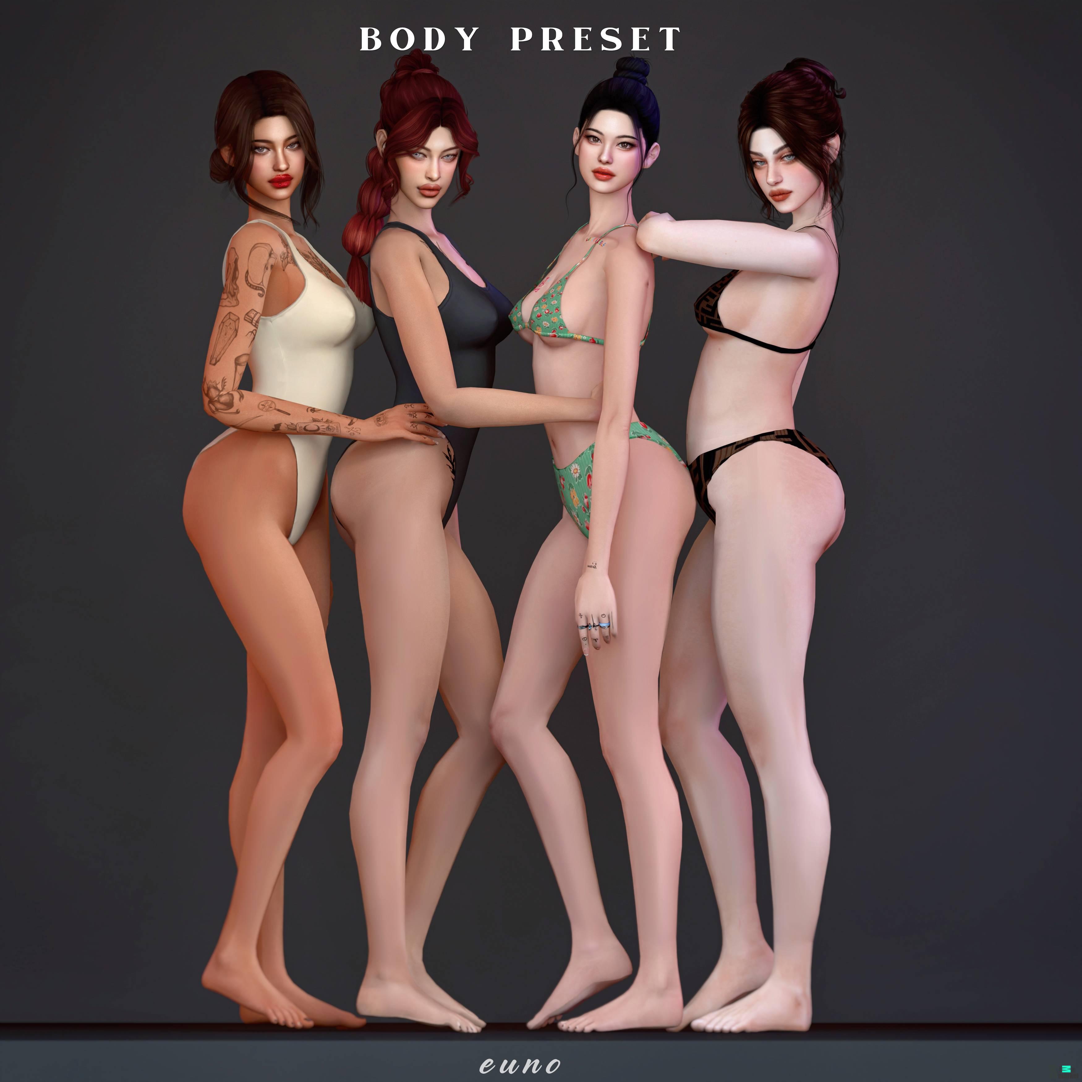 Пресеты для тела "BODY PRESET 5-8" для Симс 4 для Симс 4. Скачать мод