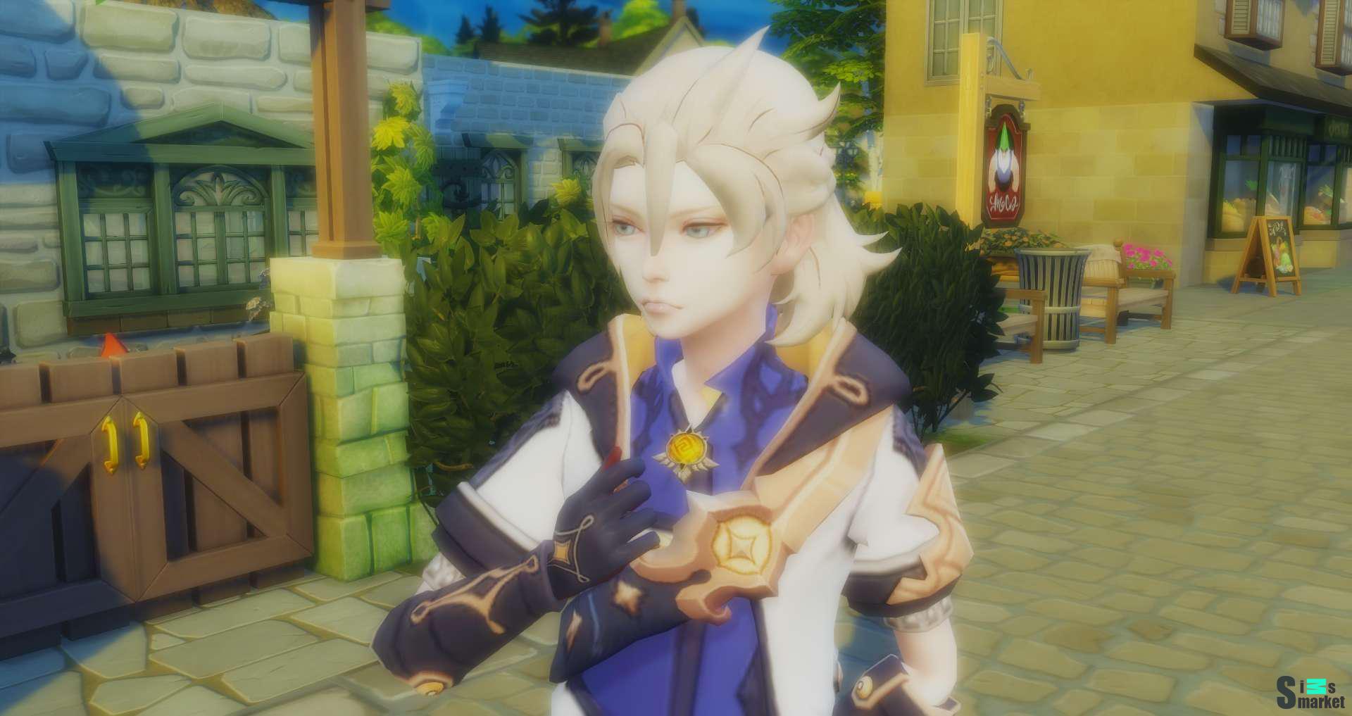 Прическа Альбедо для Симс 4. Скачать мод