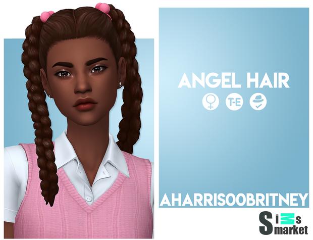 Прическа angel by aharris00britney для Симс 4. Скачать мод
