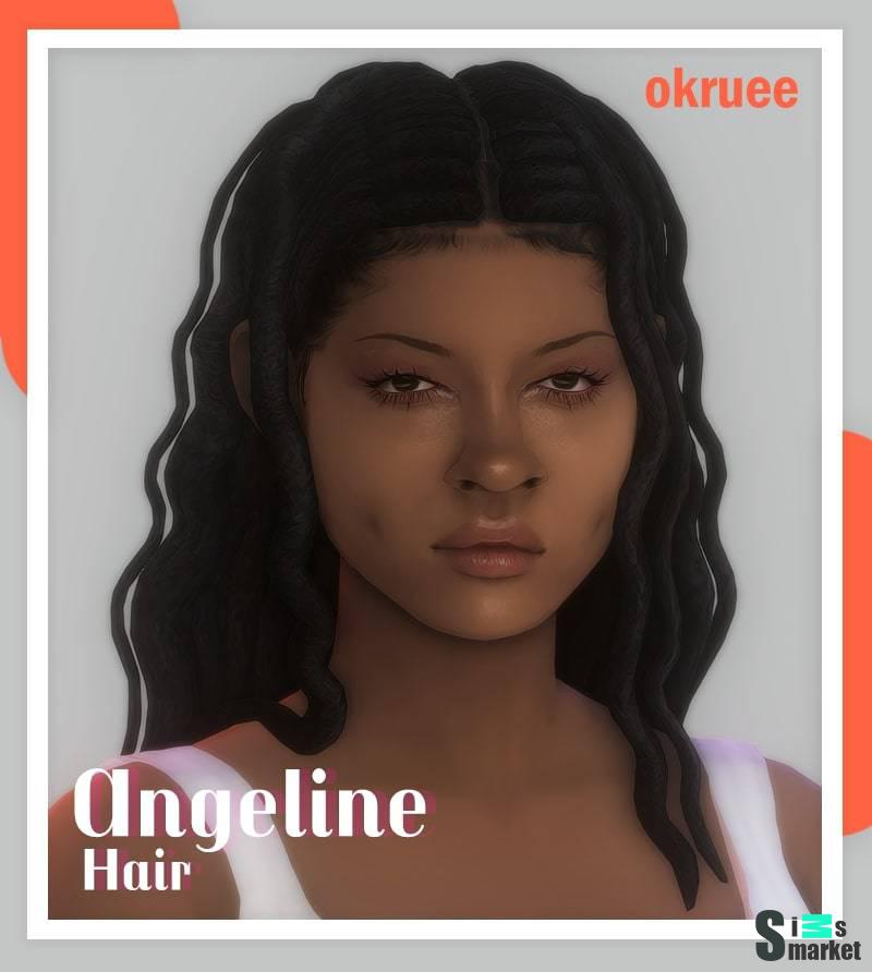 Прическа "angeline hair" для Симс 4 для Симс 4. Скачать мод