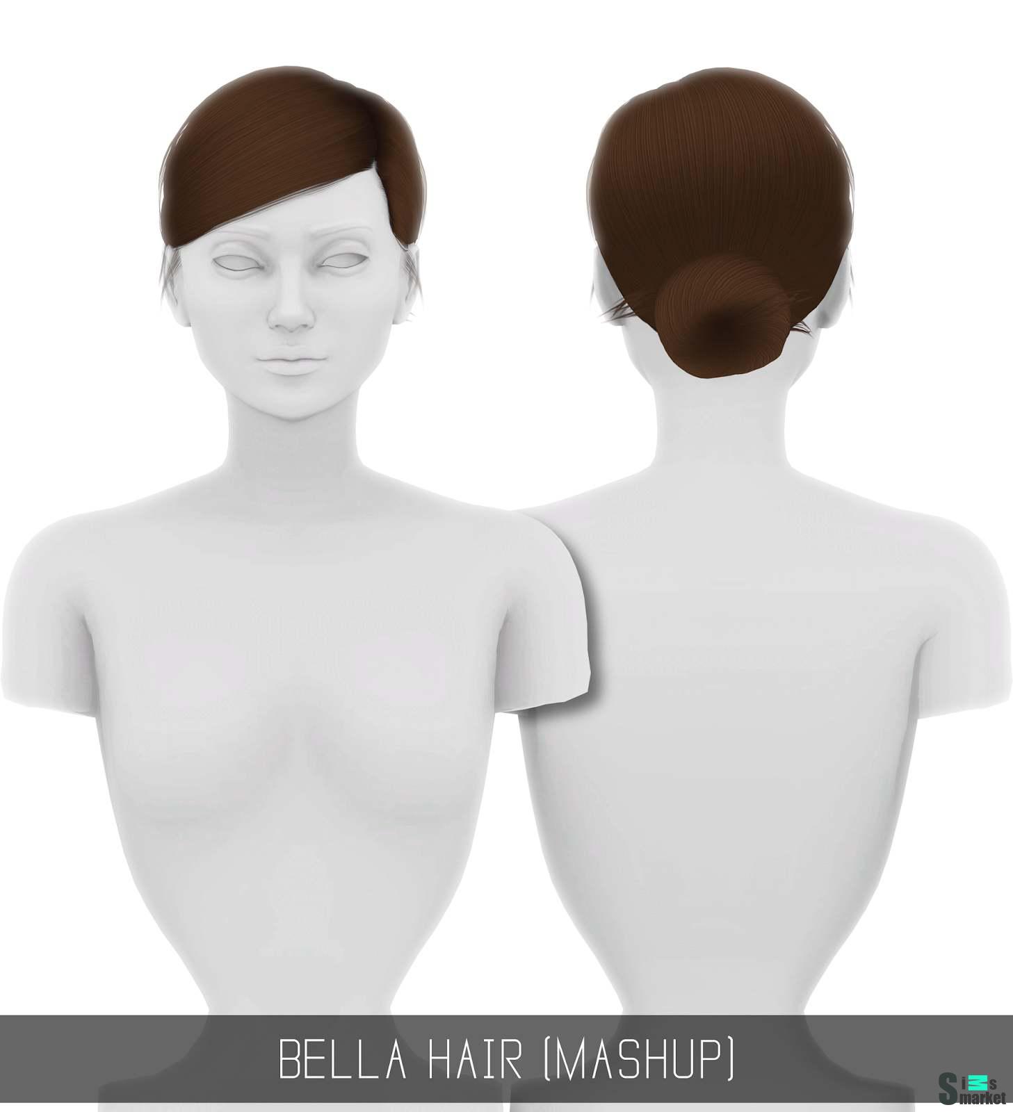 Прическа "BELLA HAIR (MASHUP)" для Симс 4 для Симс 4. Скачать мод