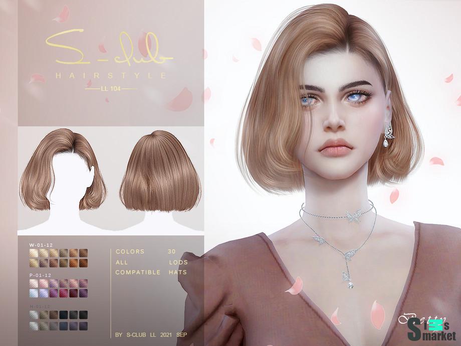 Прическа Betty by S-Club для Симс 4. Скачать мод