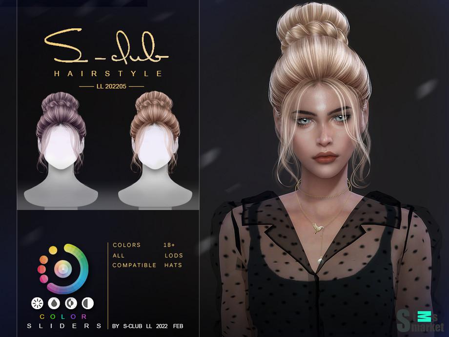 Прическа Braid bun by S-Club для Симс 4. Скачать мод