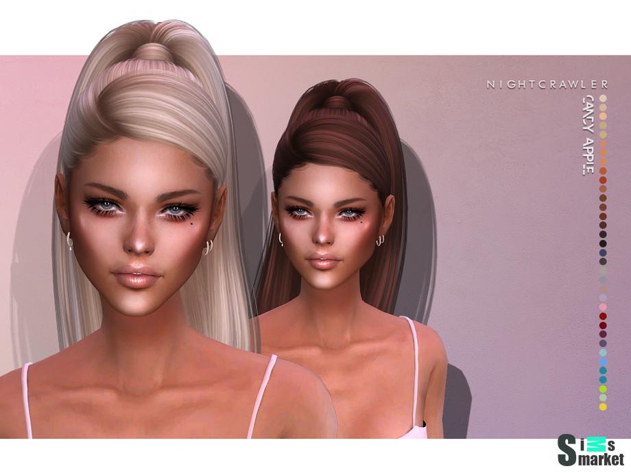 Прическа Candy Apple by Nightcrawler Sims  для Симс 4. Скачать мод