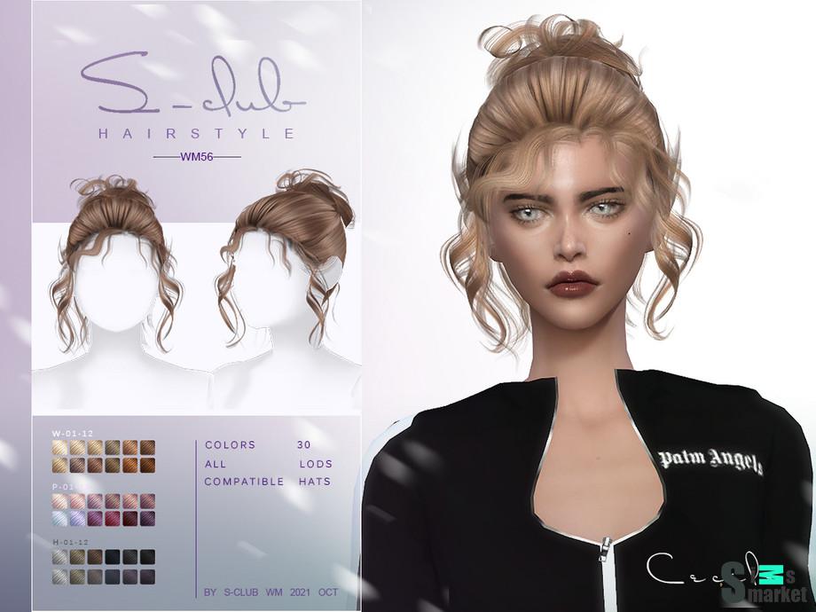 Прическа Cecile by S-Club для Симс 4. Скачать мод