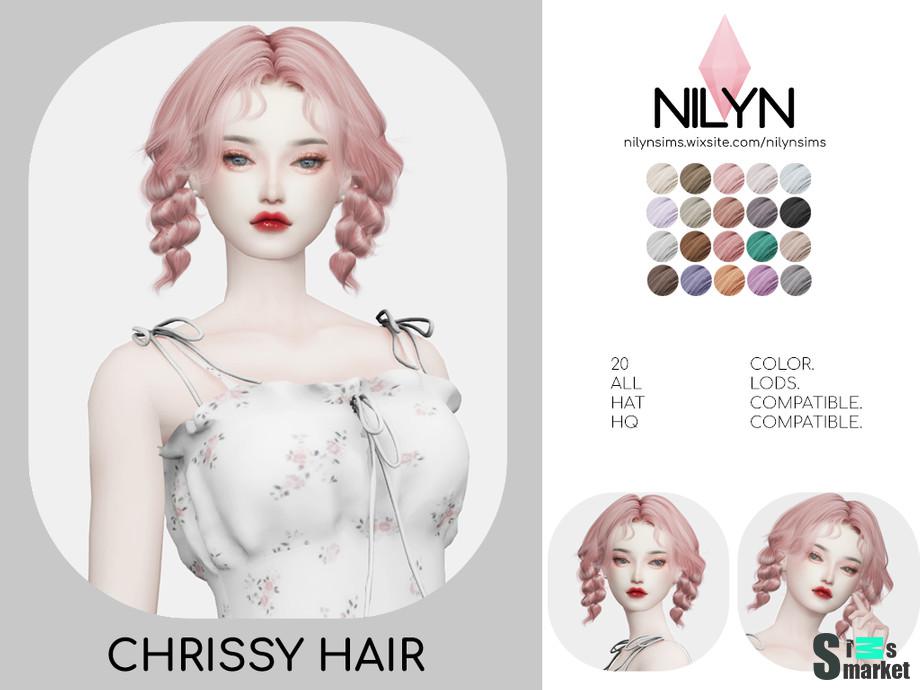 Прическа CHRISSY by Nilyn для Симс 4. Скачать мод
