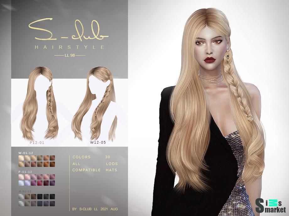 Прическа curly by S-Club для Симс 4. Скачать мод