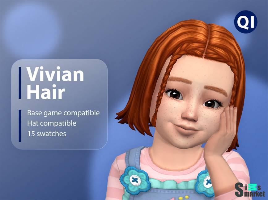 Прическа для малышек "Vivian Hair" для Симс 4 для Симс 4. Скачать мод