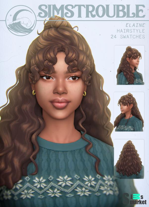 Прическа elaine by simstrouble для Симс 4. Скачать мод