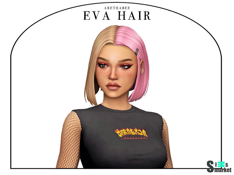 Прическа Eva by arethabee для Симс 4. Скачать мод