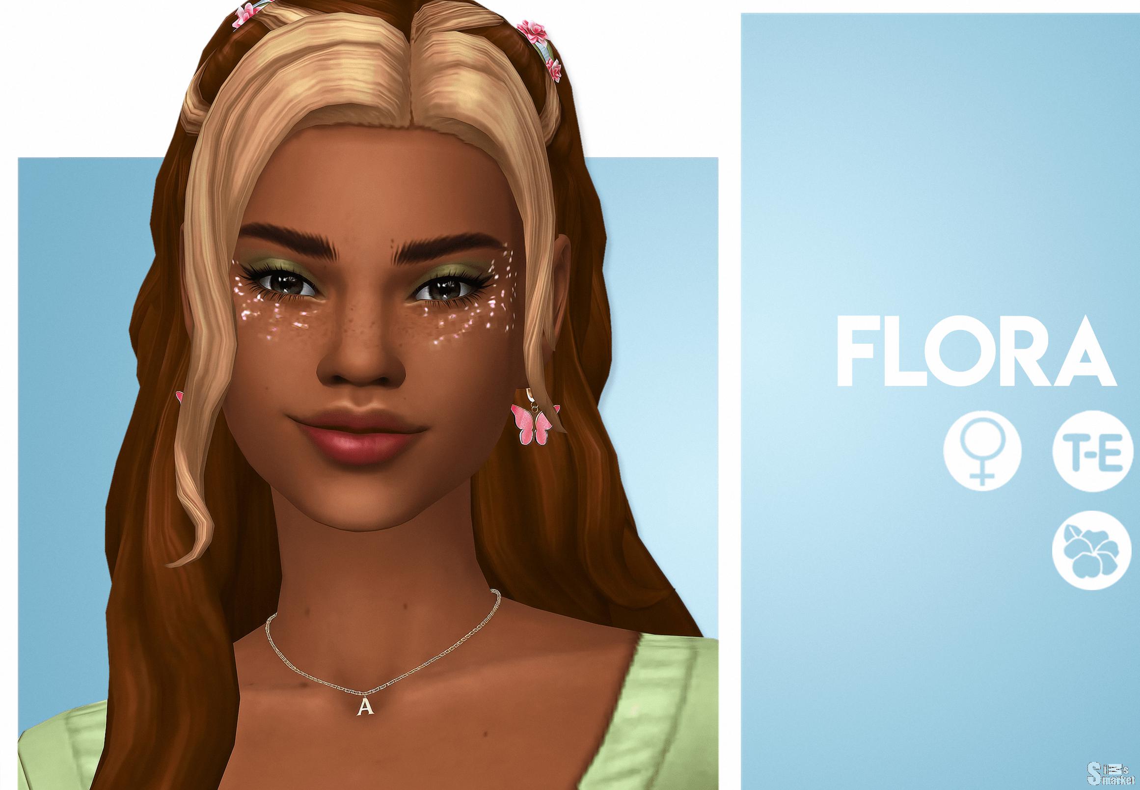Прическа Flora by aharris00britney для Симс 4. Скачать мод