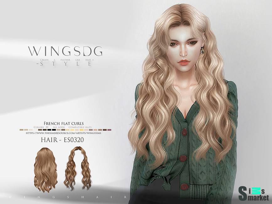 Прическа "French flat curls" для Симс 4 для Симс 4. Скачать мод