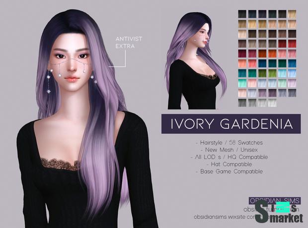 Прическа gardenia by OBSIDIAN SIMS для Симс 4. Скачать мод