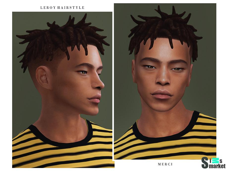 Прическа Leroy by -Merci- для Симс 4. Скачать мод