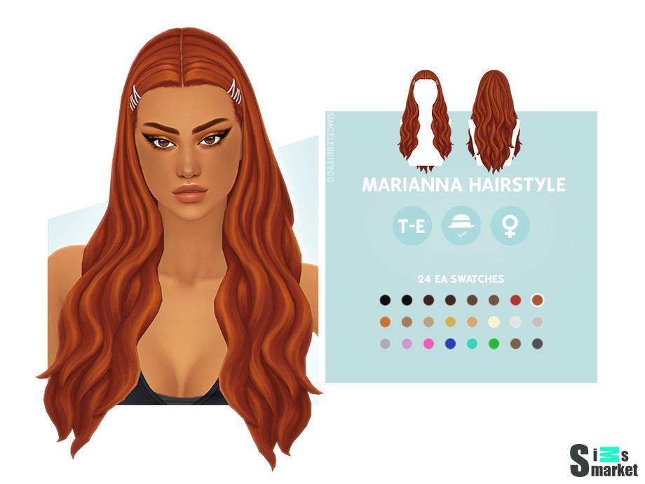 Прическа Marianna для Симс 4. Скачать мод