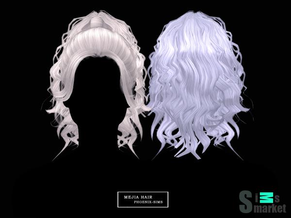 Прическа mejia by phoenixsims4 для Симс 4. Скачать мод