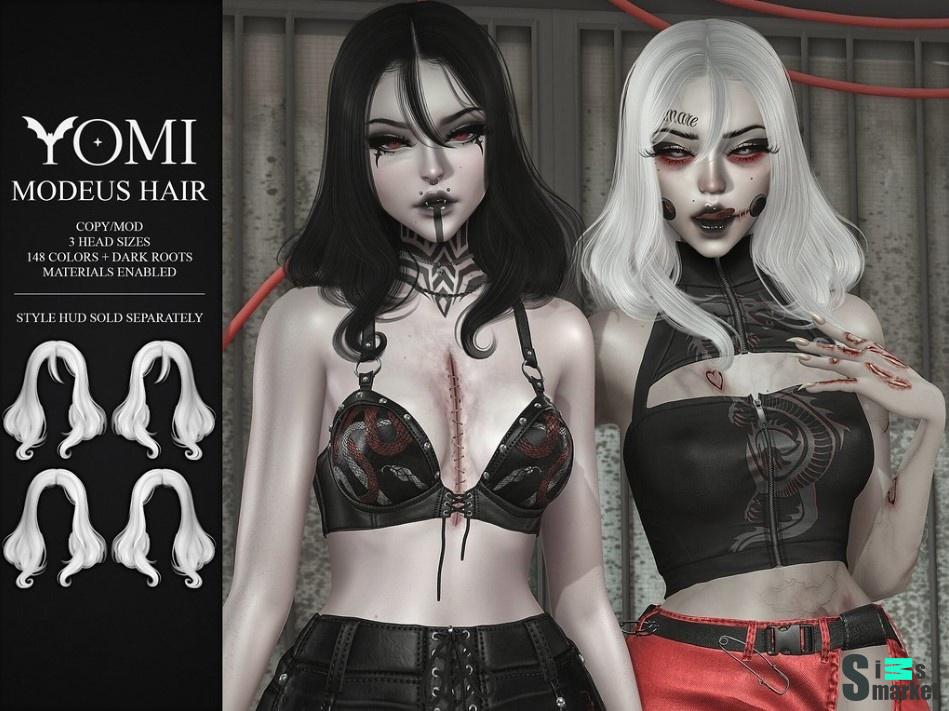 Прическа Modeus   для Симс 4. Скачать мод