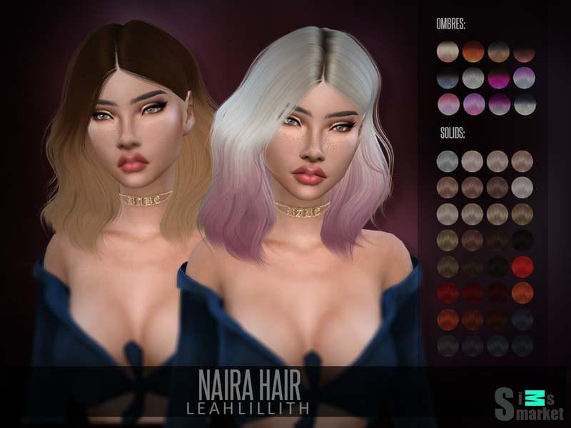 Прическа "Naira Hair" для Симс 4 для Симс 4. Скачать мод