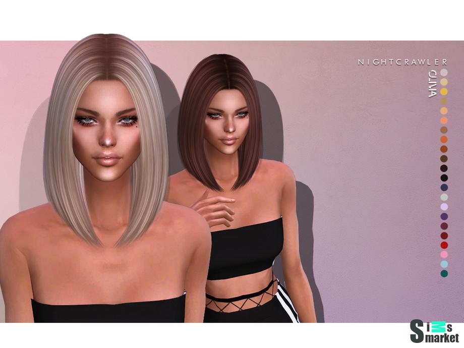 Прическа Olivia by Nightcrawler Sims для Симс 4. Скачать мод