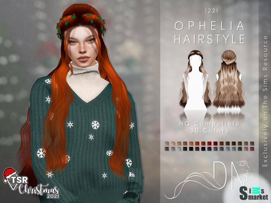 Прическа Ophelia by DarkNighTt  для Симс 4. Скачать мод
