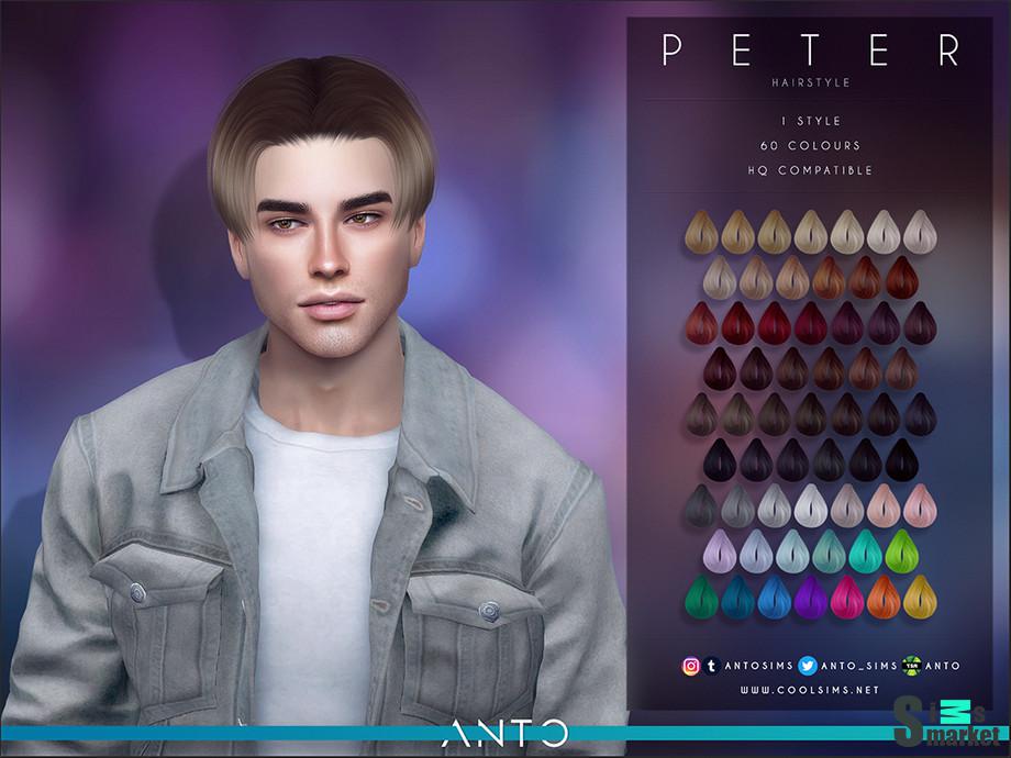 Прическа Peter by Anto для Симс 4. Скачать мод