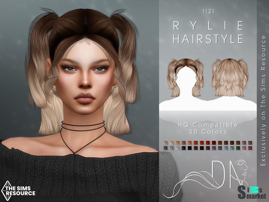 Прическа Rylie by DarkNighTt  для Симс 4. Скачать мод