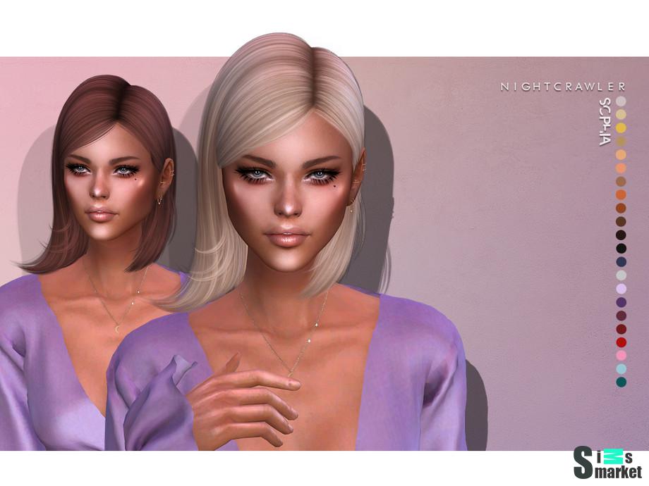 Прическа Sophia by Nightcrawler Sims для Симс 4. Скачать мод