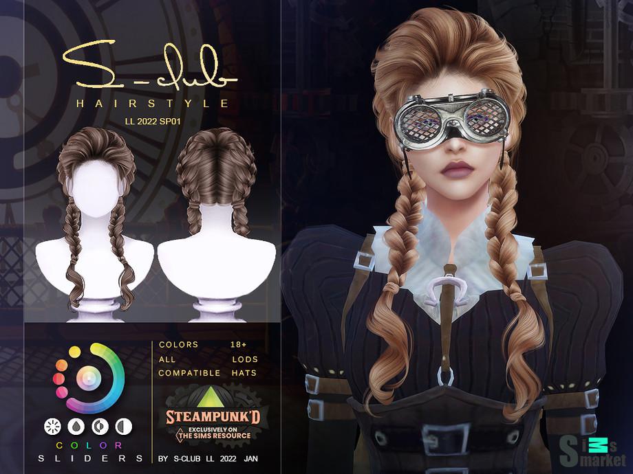 Прическа Steampunk by S-Club для Симс 4. Скачать мод