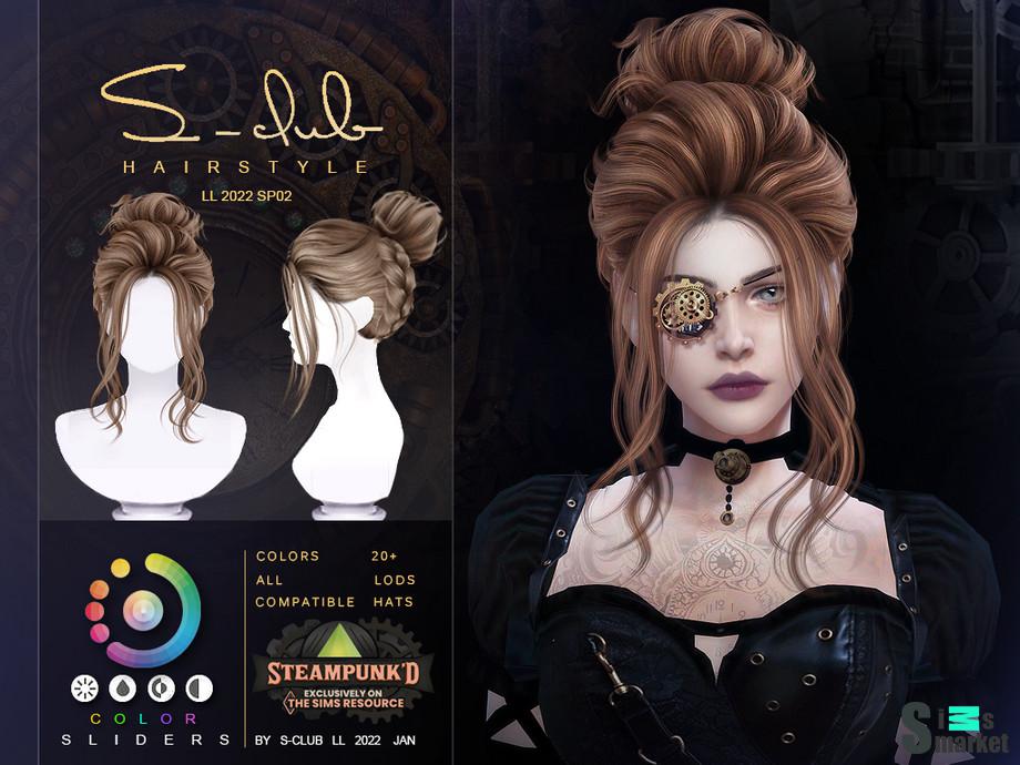 Прическа Steampunk D by S-Club для Симс 4. Скачать мод