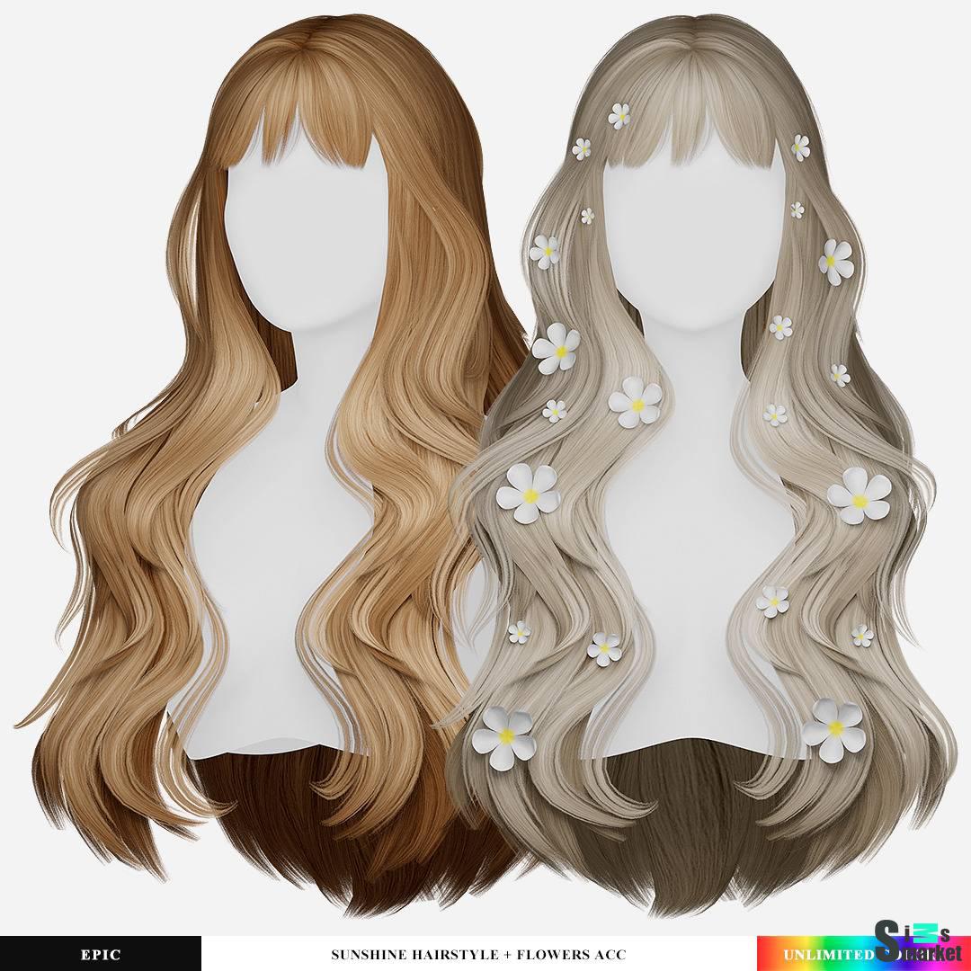 Прическа "Sunshine Hairstyle" для Симс 4 для Симс 4. Скачать мод