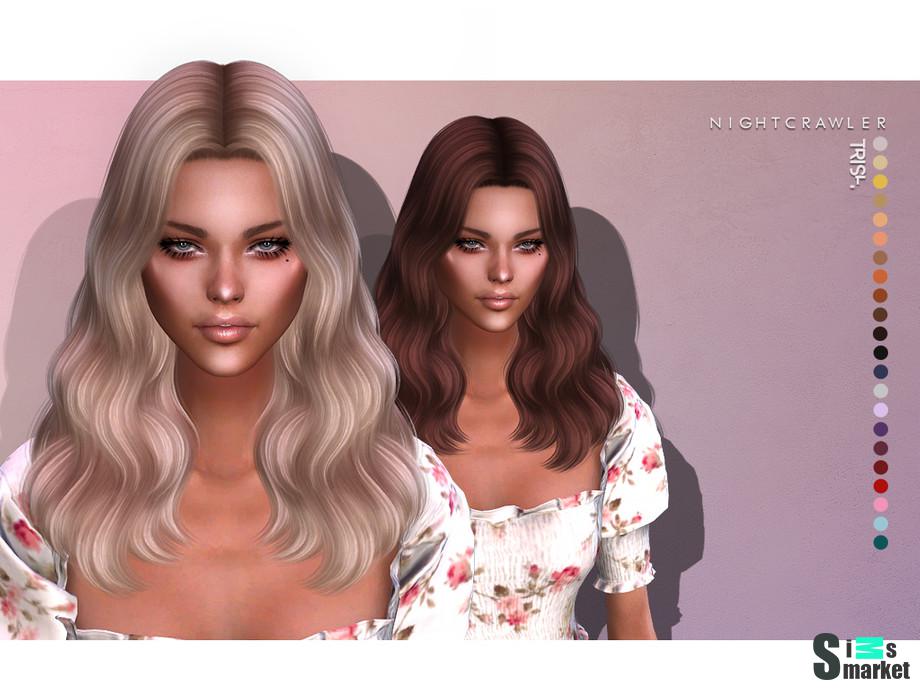 Прическа Trish by Nightcrawler Sims для Симс 4. Скачать мод