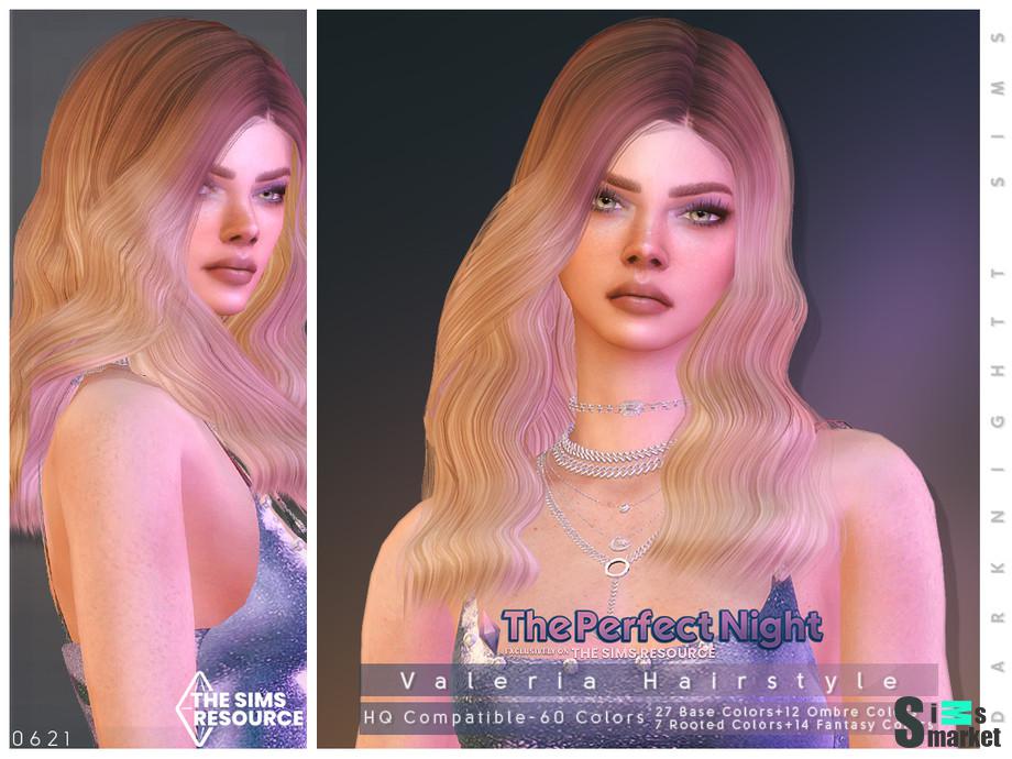 Прическа Valeria by DarkNighTt для Симс 4. Скачать мод