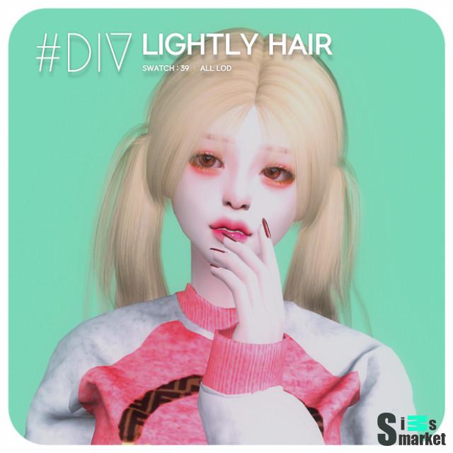 Прическа ﻿Lightly Hair от DIV для Симс 4. Скачать мод
