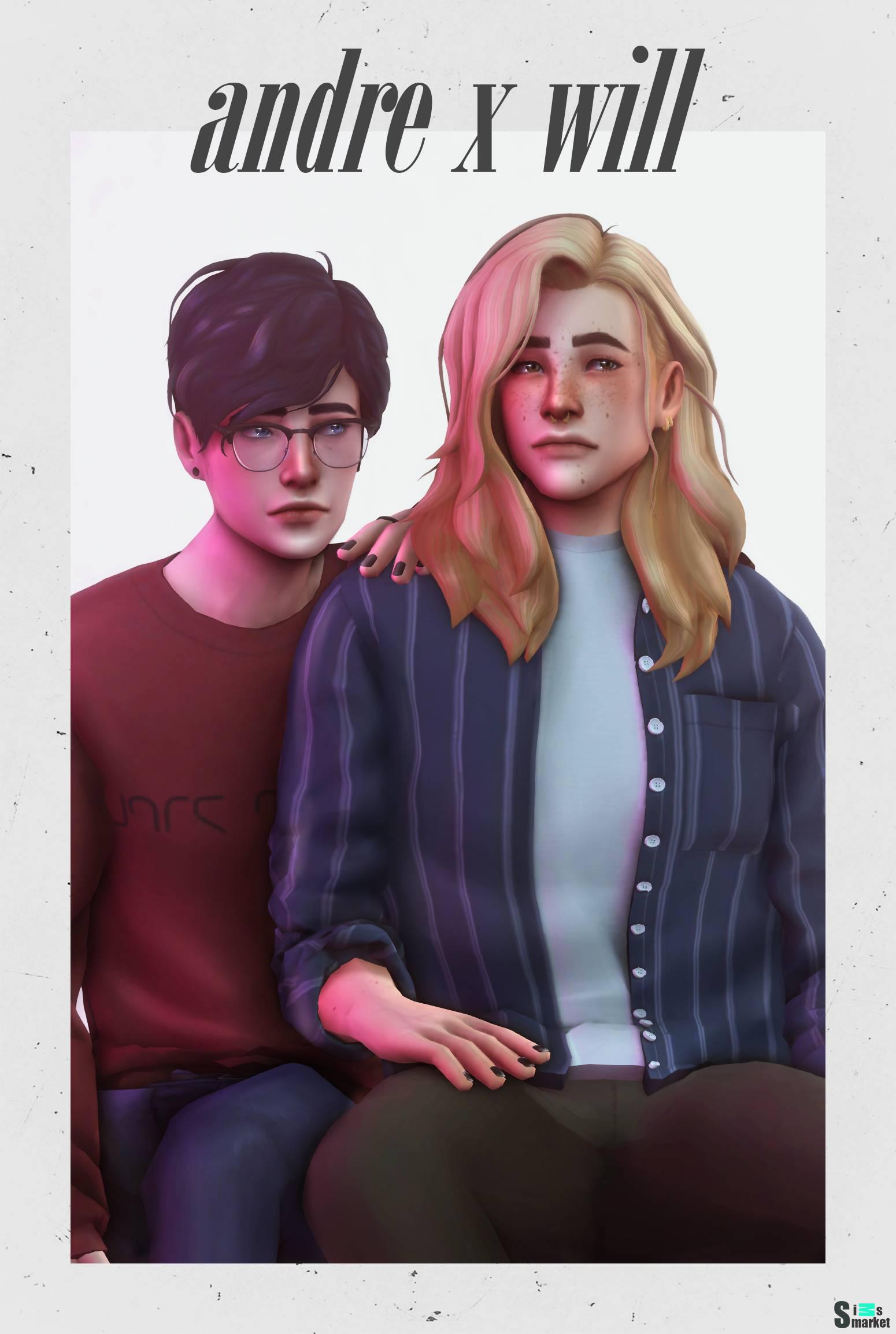 Прически "andre x wilfred hairstyles" для Симс 4 для Симс 4. Скачать мод
