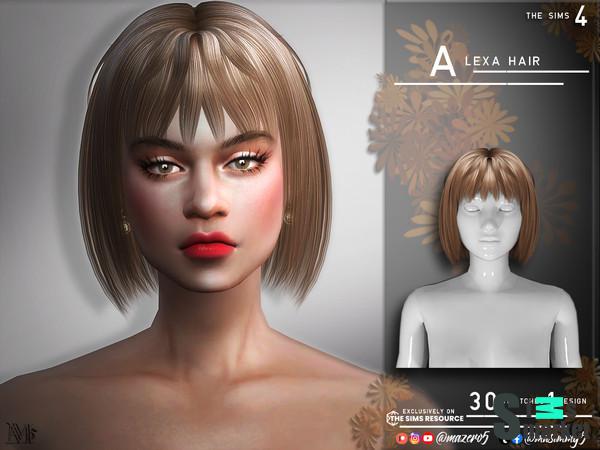 Причёска "Alexa" by Mazero5 для Симс 4. Скачать мод