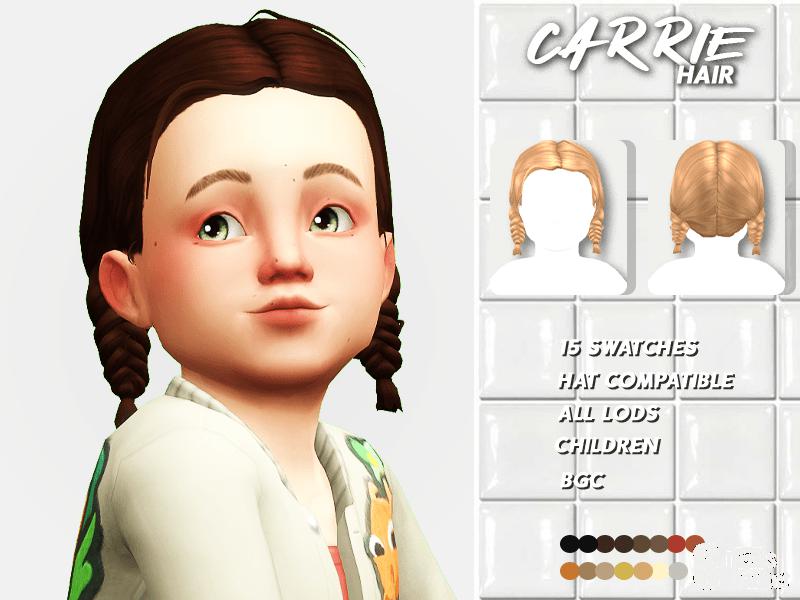 Причёска для малышек "Carrie Hair" от Sehablasimlish для Симс 4. Скачать мод