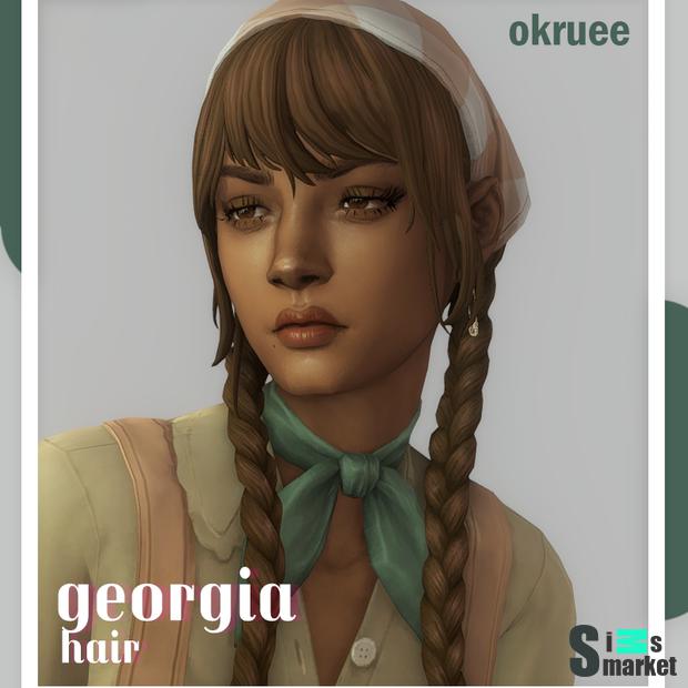 Причёска "georgia hair"-для Симс 4 для Симс 4. Скачать мод