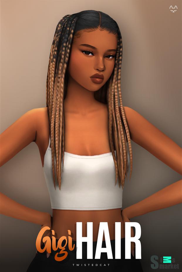 Причёска "Gigi Hair(Download)"-для Симс 4 для Симс 4. Скачать мод