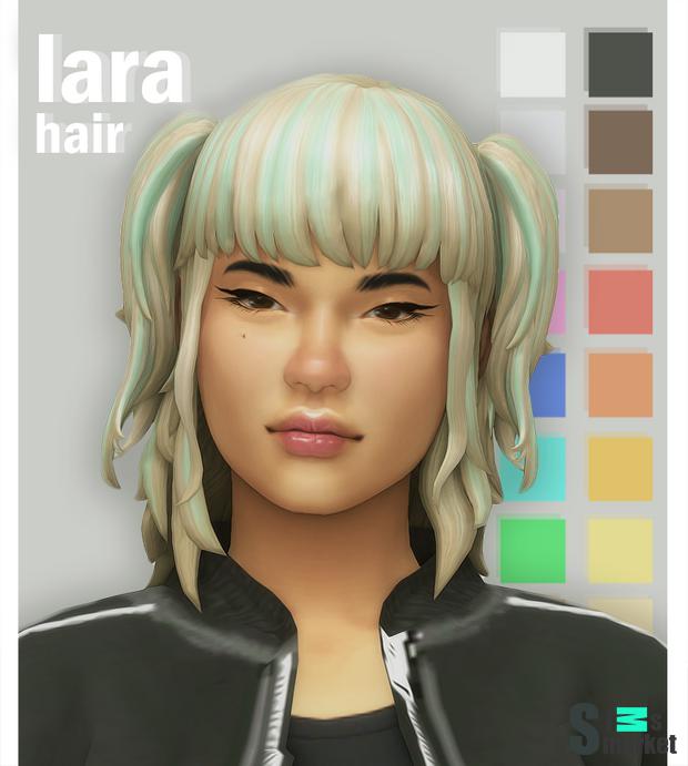 Причёска "Lara Hair" от okruee для Симс 4. Скачать мод