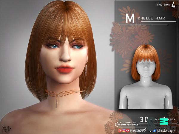 Причёска "Michelle" by Mazero5 для Симс 4. Скачать мод