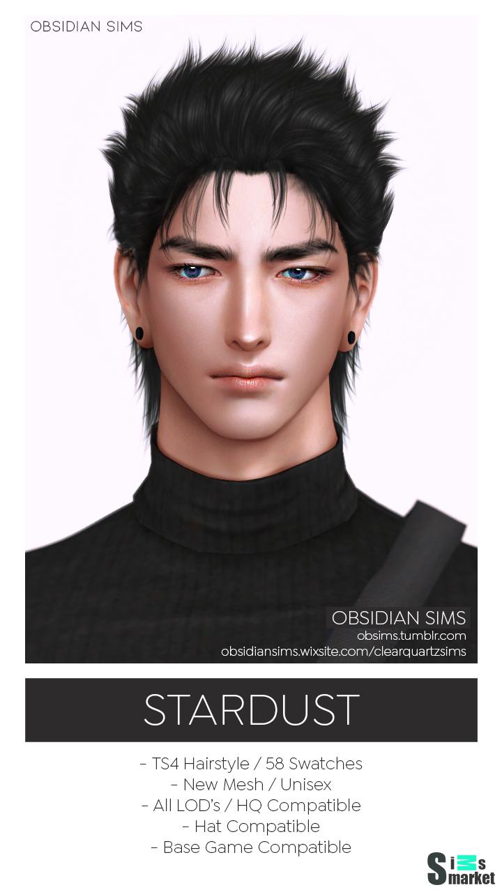 Причёска STURDUST HAIR от OBSIMS для Симс 4. Скачать мод