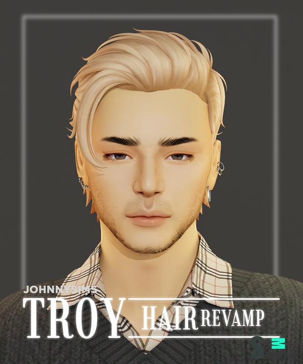 Причёска "Troy Hair (Revamped)"-для Симс 4  для Симс 4. Скачать мод