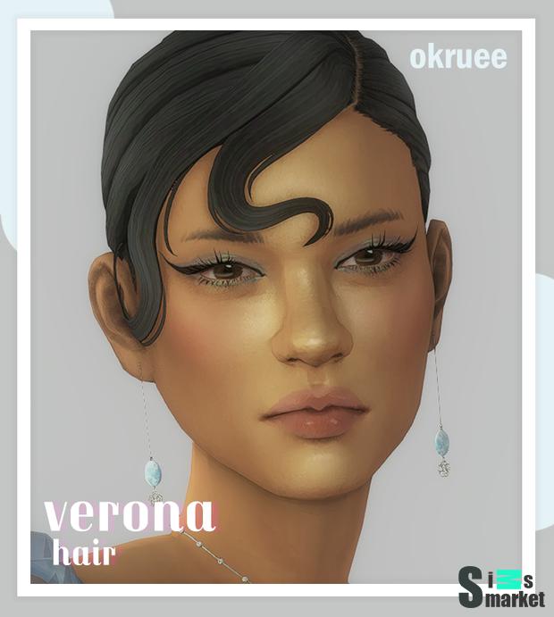 Причёска "verona hair"-для Симс 4 для Симс 4. Скачать мод