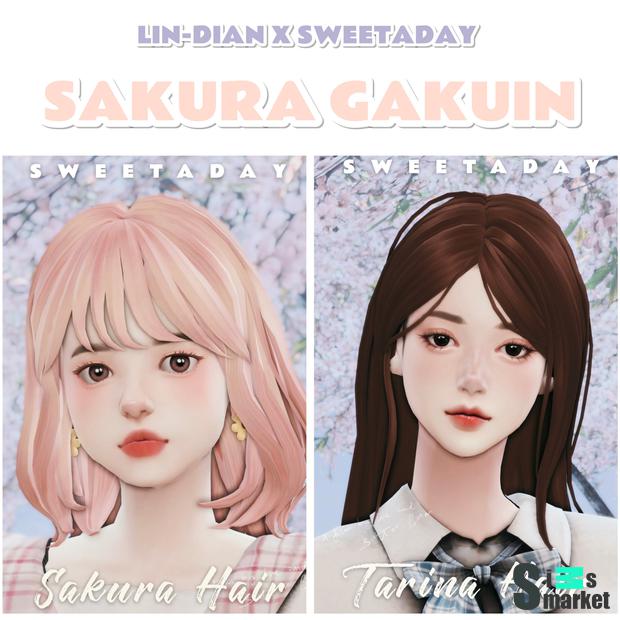 Причёски "Sakura Flower" - для Симс 4 для Симс 4. Скачать мод