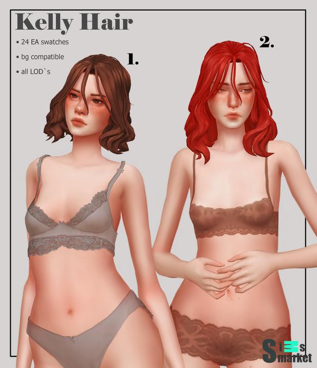 Причска "Kelly Hair" - для Симс 4 для Симс 4. Скачать мод