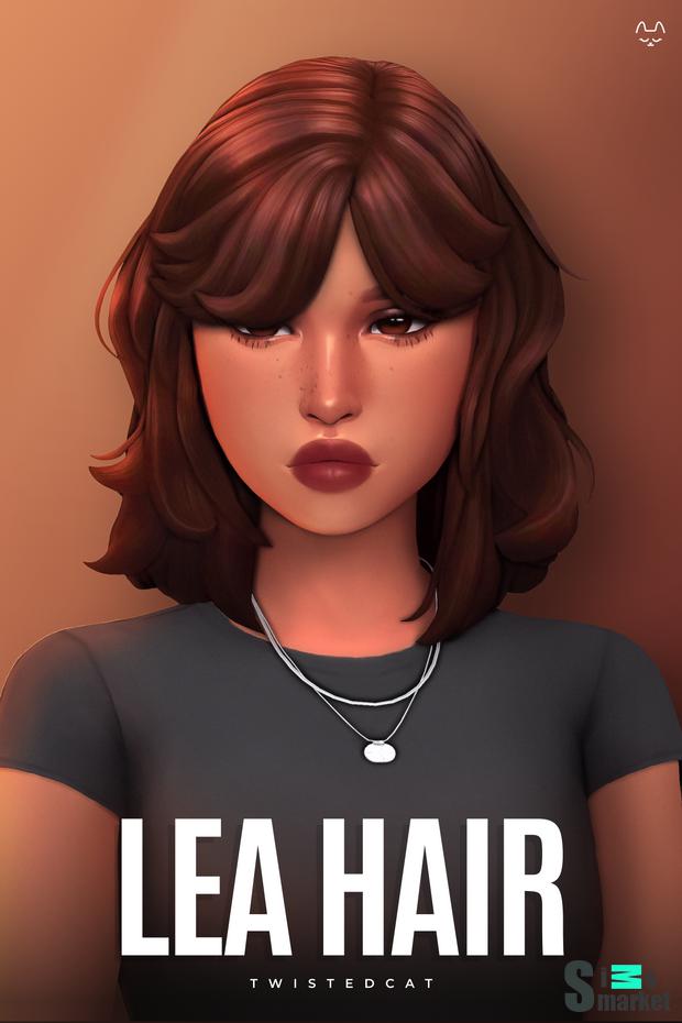 Прияёска "Lea Hair(Download)"-для Симс 4 для Симс 4. Скачать мод