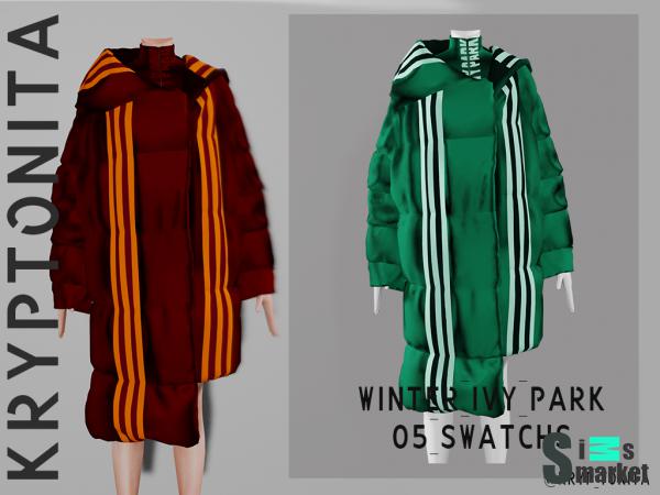 Пуховик adidas by kryptonita для Симс 4. Скачать мод