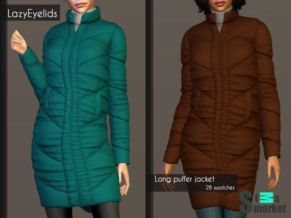 Пуховик ffer by lazyeyelids для Симс 4. Скачать мод