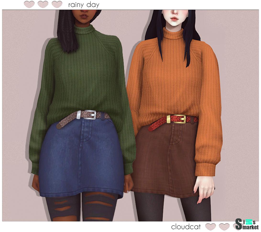 Rainy Day Outfit для Симс 4. Скачать мод